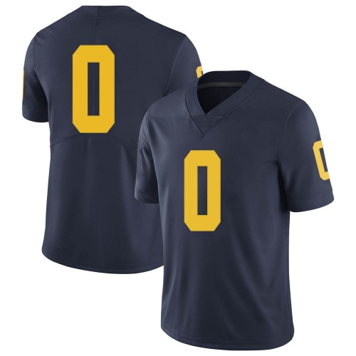 Giles Jackson Michigan Wolverines Men's NCAA #0 Navy Limited Brand Jordan College Stitched Football Jersey DCU5754VH